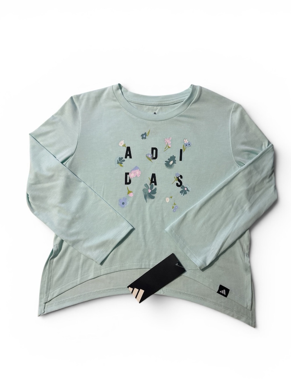 adidas Girls Floral Halo Mint Long Sleeve Size 6x